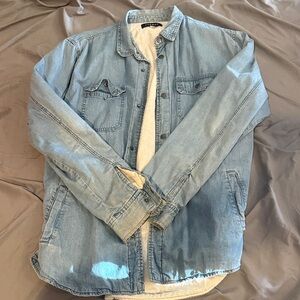 PacSun Men's Washed Denim Shirt Jacket
